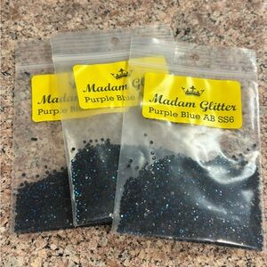 Madam Glitter Purple Blue AB SS6 Flat Back Rhinestones 1440 ct-3 Packs